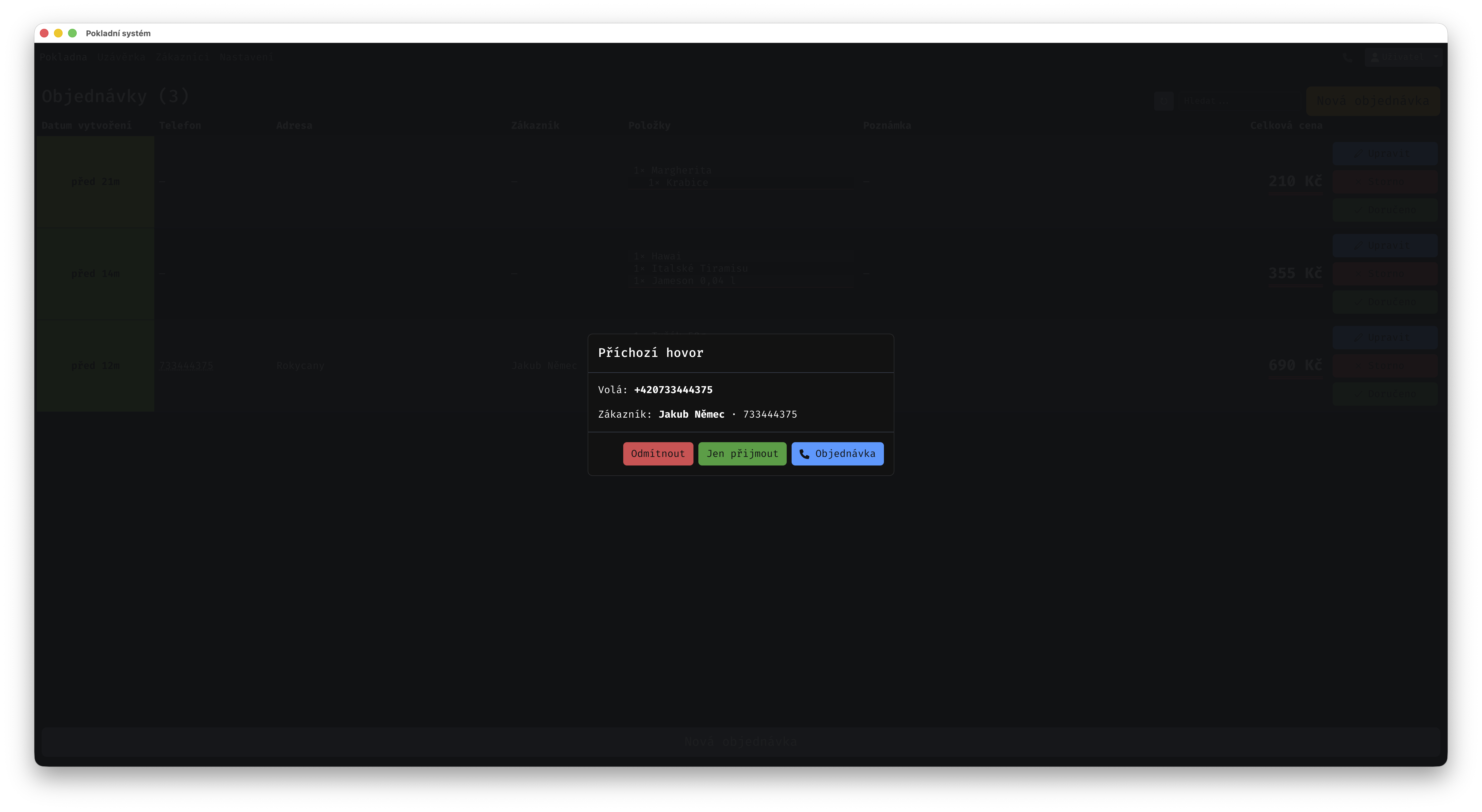 Pokladní systém — ukázka 5