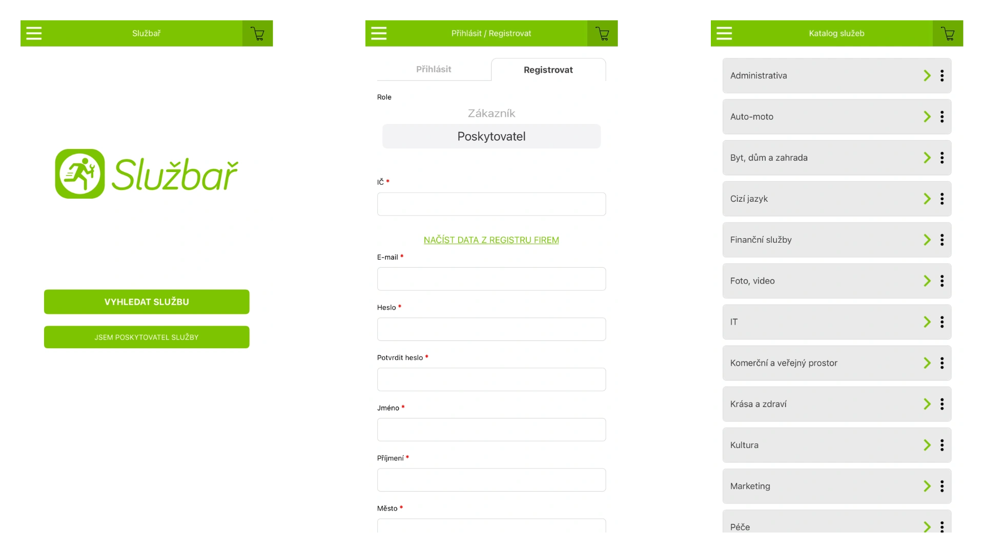Službař — mobilní aplikace
